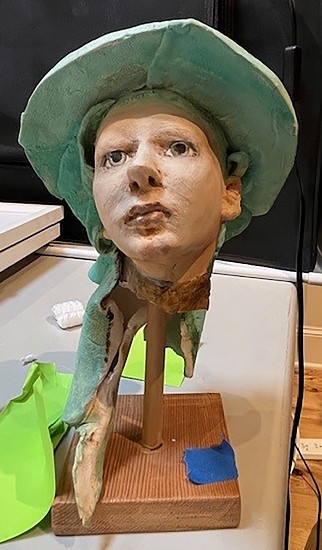 Cary Weigand, Woman's head
porcelain, glaze, acrylic, oil paint