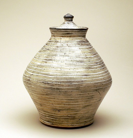Tom Jaszczak, Large Jar with Stripes
2014, red earthenware, glaze