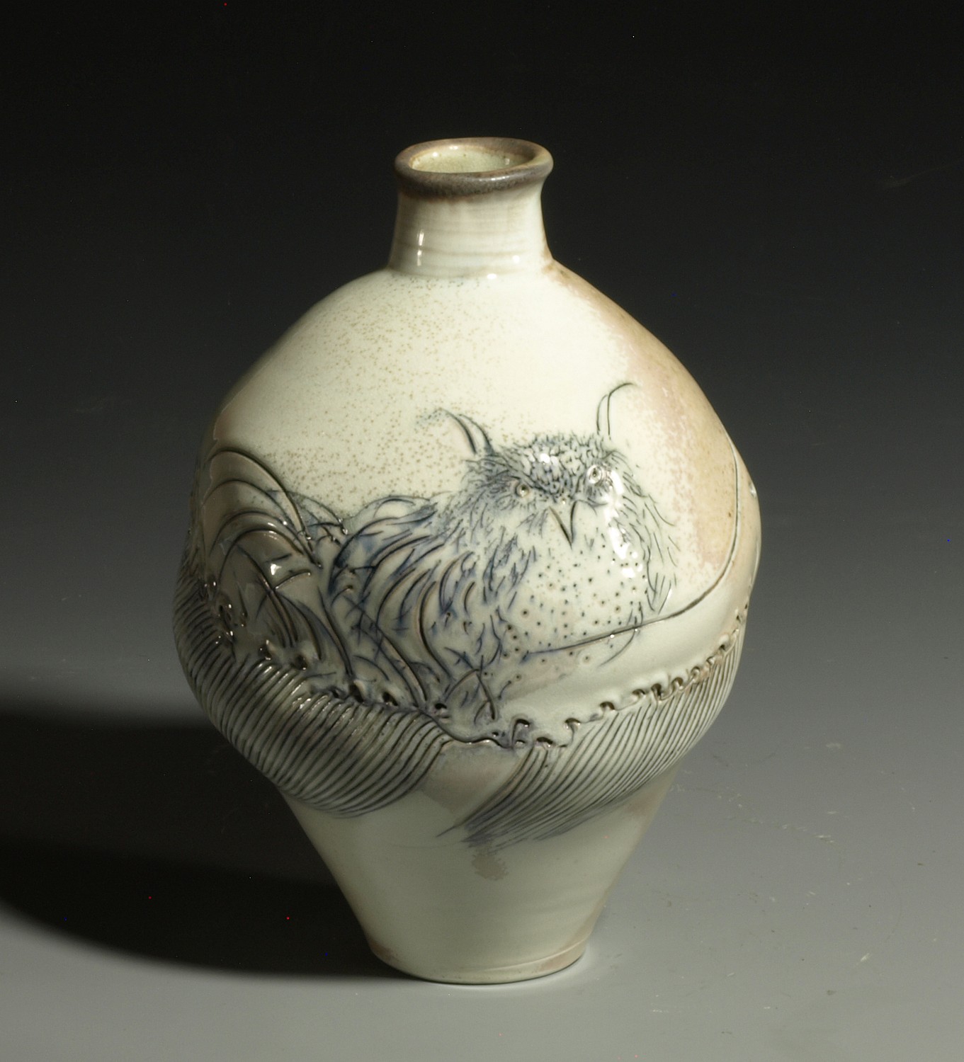 Salmon Porcelain Owl