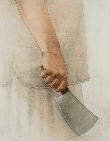 Stephanie Frostad, Cleaver
2020, graphite & oil on wood panel