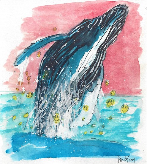 Randy Palmer, I Fucking Love Whales
2019, watercolor and pen
