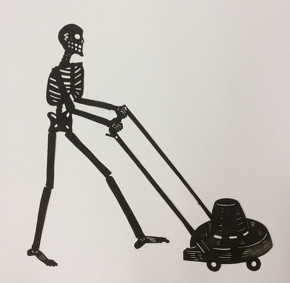 Patrick Siler, Skeleton Mowing the Lawn
Stencil