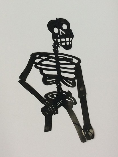 Patrick Siler, Skeleton without Legs Holding Bottle
Stencil