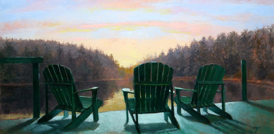 Wilson Ong, Three Chairs
2018, oil on board