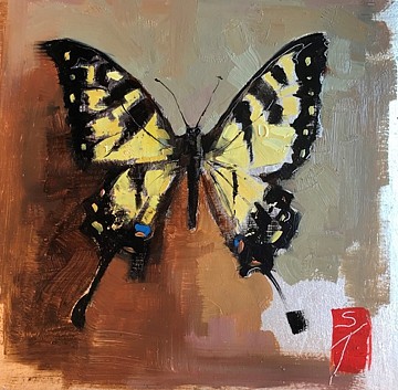 Shannon Troxler, Swallow Tail
2019, oil and silver leaf on panel