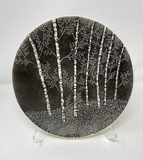 Claudia  Whitten, Large Black and White Aspen Plate