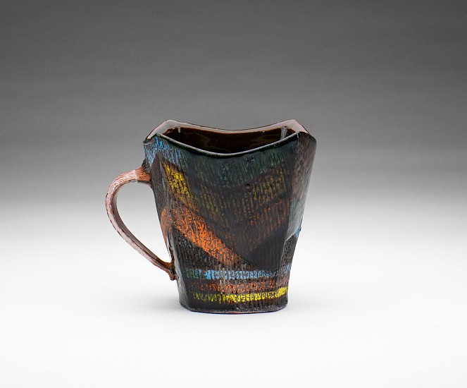 Andrew Avakian, Mug w/ Stripes, Orange and Blue
terracotta, mixed media