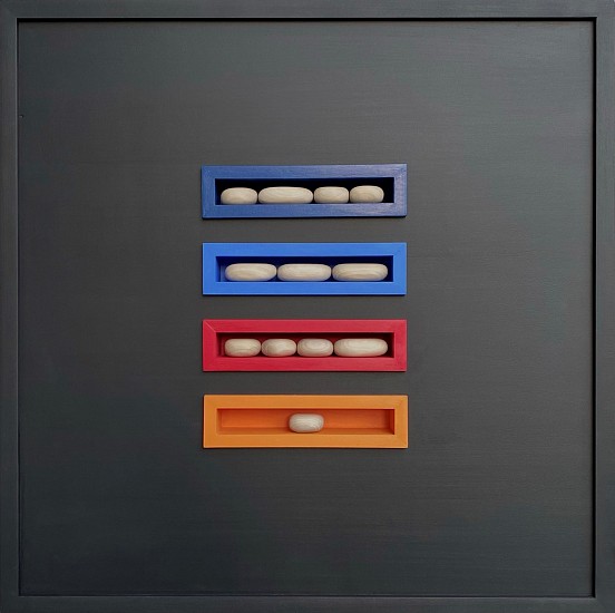 Jill Kyong, LOVE
2020, poplar box w/ poplar stones, milk paint, latex paint, osmo poly-x