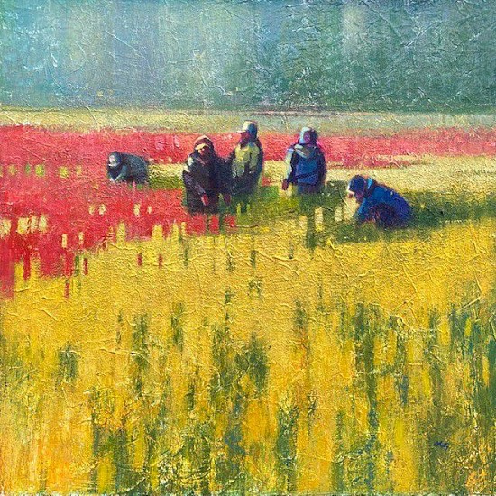 Kathy Gale, Harvesting Tulips
2022, acrylic on panel