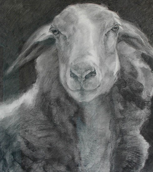 Claudia Pettis, Portrait with the Best Wool
2022, charcoal and wax on french handmade paper
