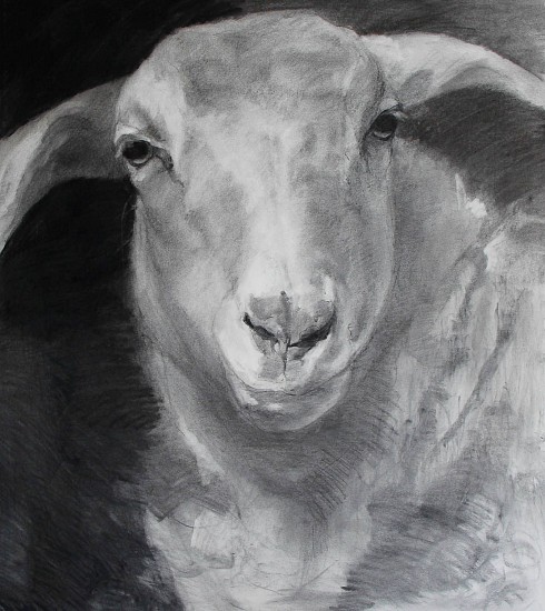 Claudia Pettis, Snow White Fleeced Ewe
2022, charcoal and wax on french paper