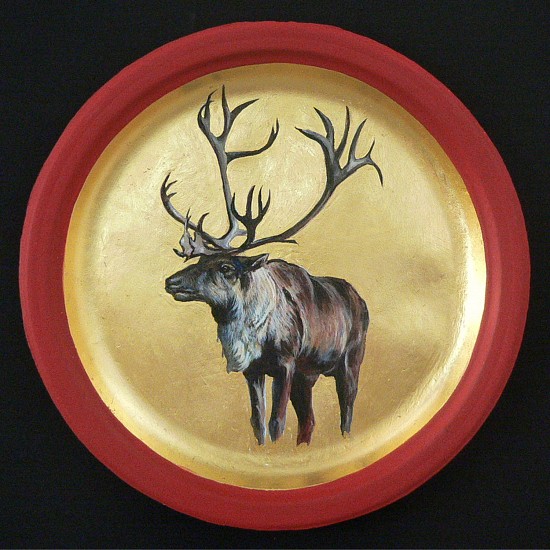 Mary Frances Dondelinger, Woodland Caribou
2013, egg tempera, 23 c. gold, acrylic