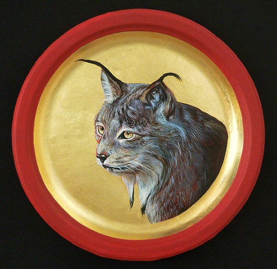 Mary Frances Dondelinger, Canada Lynx, Threatened
2013, egg tempera, 23 c. gold, acrylic