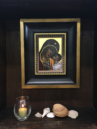 Mary Frances Dondelinger, Private Altar - Madonna - Hope For All
2019, egg tempera, 23 c gold, mixed media