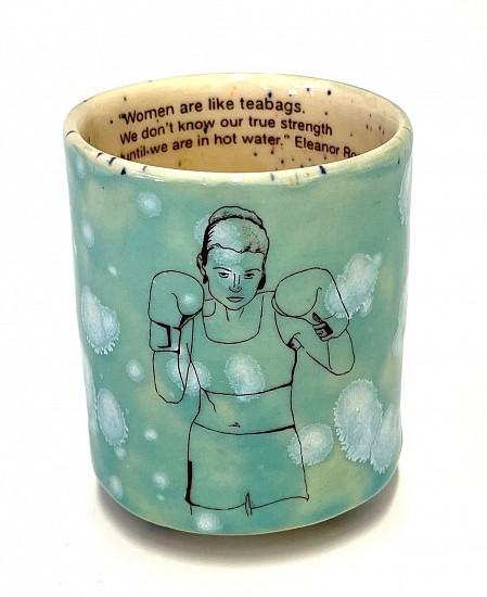 Mary Frances Dondelinger, Fight for Body Autonomy Cup 5
2022, stoneware, glazes and decal