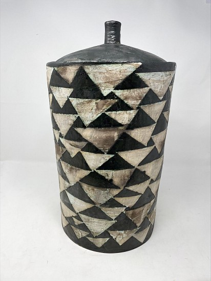 Maggie Jaszczak, Large Lidded Jar with Triangles
2022, ceramic earthenware
