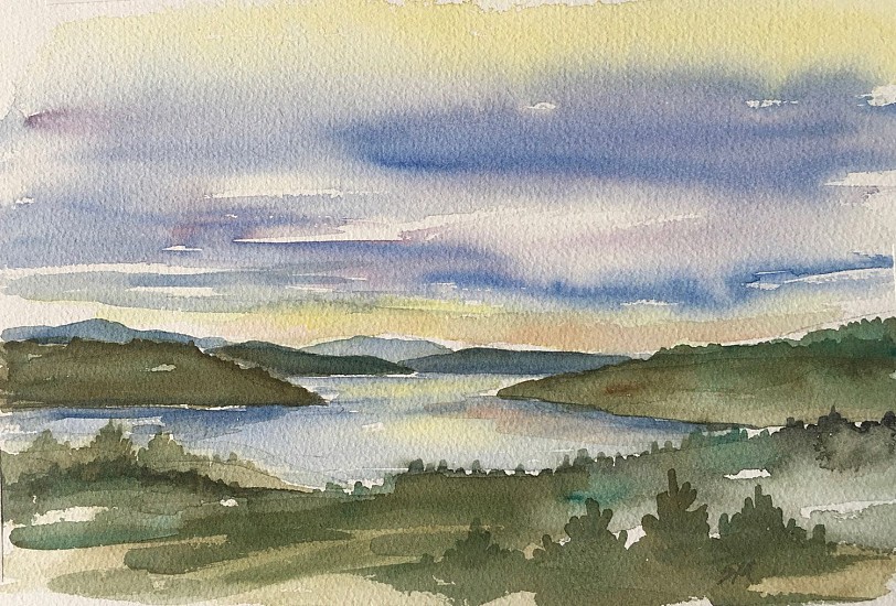 Sally Machlis, Lake Coeur d'Alene at Sunset
2021, watercolor