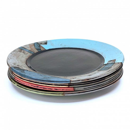 Ben Roti, Individual Dinner Plate (Blue)
2021, lowfire earthenware, cone 1, terra sigillata, sandblasted