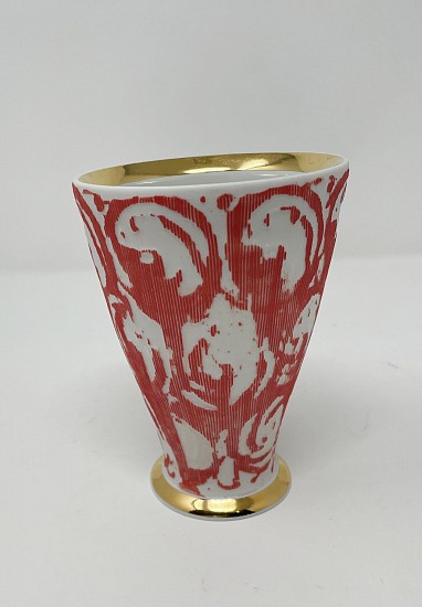 Dallas Wooten, Red Etched Tumbler
2022, Cone 10 stoneware porcelain, colored porcelain, glaze, luster