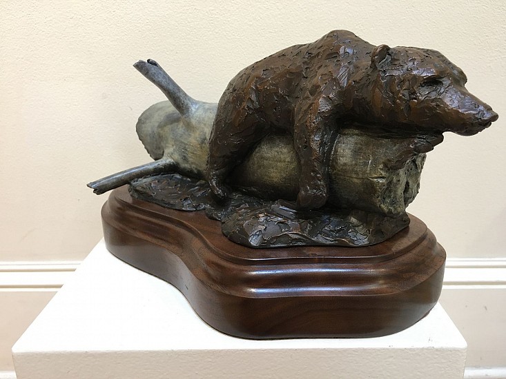 Raymond Morgan, Bear Napping on Log
bronze