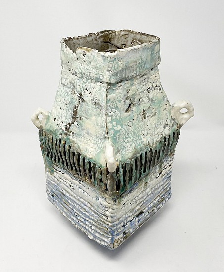 Ani Kasten, Square Vase with White Staples
2022, ceramic