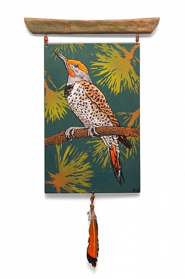 Sheila Evans, Northern Flicker Offering
2022, Kiln fired enamel on steel