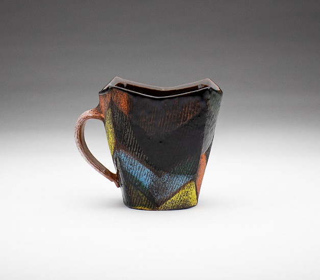 Andrew Avakian, Mug, Orange and Blue
2022, terra cotta, terra sig, glaze, underglaze, sandblasted