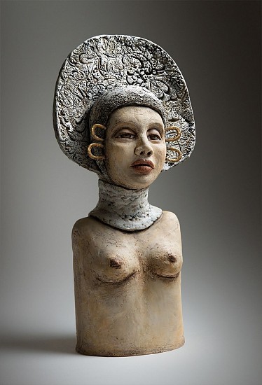 Sandi Bransford, Selene
2021, ceramic, acrylic, oil, gold leaf