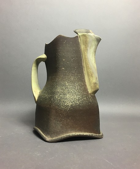 James Tingey, Dark Pitcher
2019, wheel thrown, altered, slipcast, wood fired