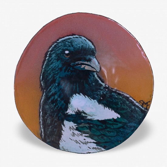 Sheila Evans, Magpie Treasure Dish
2020, kiln-fired enamel on hand-hammered copper bowl