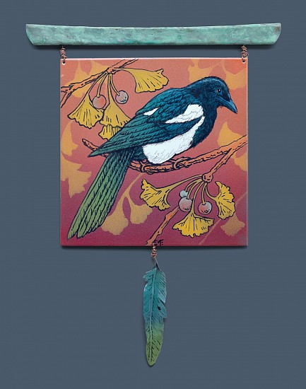 Sheila Evans, Magpie Offering
2022, Enamel on steel and copper