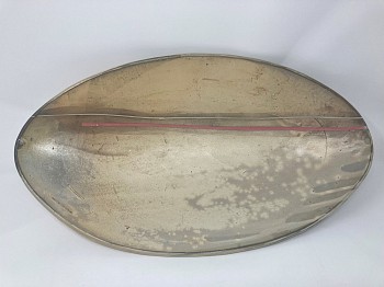 jas 0023 oval tray with pink stripe
