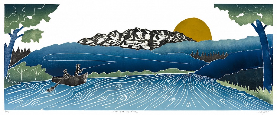Hannah Spencer, River Set Me Free
woodblock