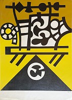 BAL 2044 SM Harold Balazs Untitled Yellow Tan White Black Hargrave