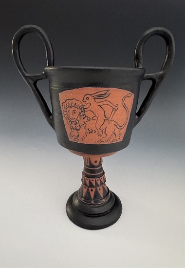 Mary Frances Dondelinger, Goblet Lioon & Hares
clay