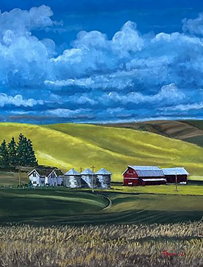 Kevin Jester, Palouse Farm in Canola Fields
2025, pastel