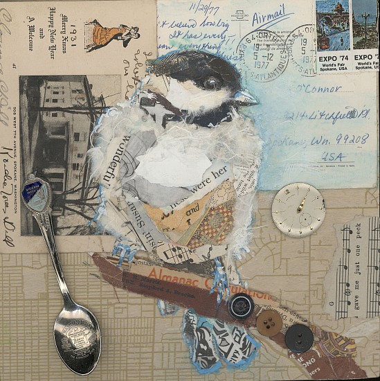 Jacquie Masterson, Memories
2025, paper collage on a wood panel