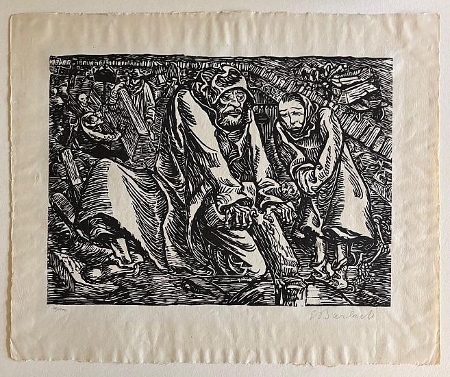 Ernst Barlach, Cross and Grave Robbers, 38/700
1919, woodblock print