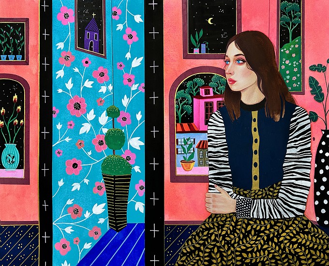 Aunia Kahn, The Night Seasons Speak of Lore from the Forgotten Past
2024, Acrylic, gouache