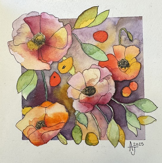 Allan Joubert, Poppies<br />
2025, water color